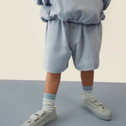 GRAY LABEL Kraťasy Button GOTS - Stone Grey
