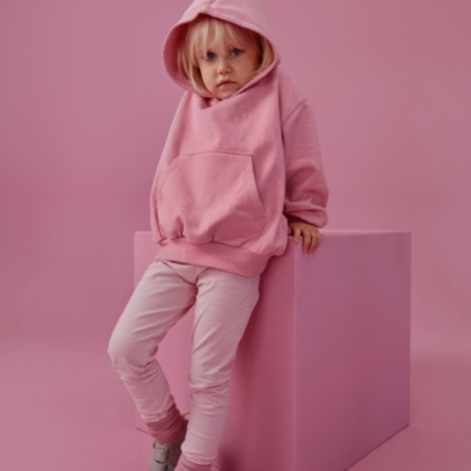 GRAY LABEL Mikina s kapucí GOTS - Bubblegum