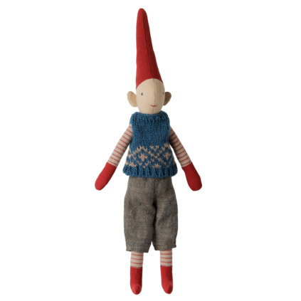 MAILEG Vánoční skřítek S26 Blue knitted vest Size 1