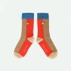 STICKY LEMON Ponožky wonders - colourblocking red hat + jane beige