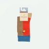 STICKY LEMON Ponožky wonders - colourblocking red hat + jane beige