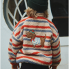KONGES SLOJD Bunda JODY TEDDY TANGERINE STRIPE (3)