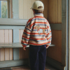 KONGES SLOJD Bunda JODY TEDDY TANGERINE STRIPE